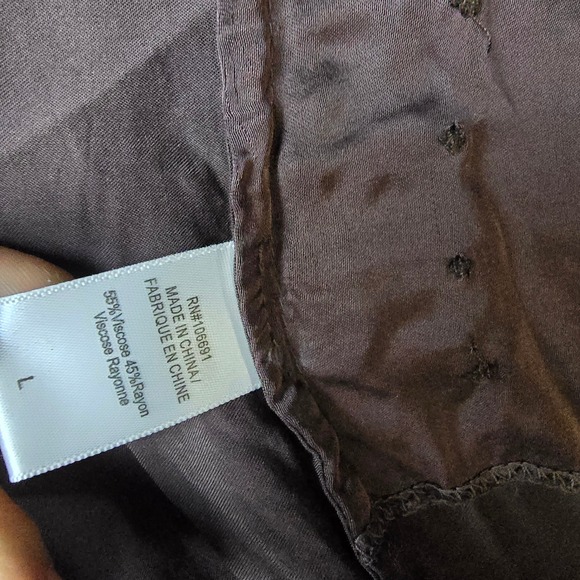 Young Fabulous & Broke NWT Brown Satin Wrap Mini Dress Spaghetti Straps‎ Large - Picture 7 of 12